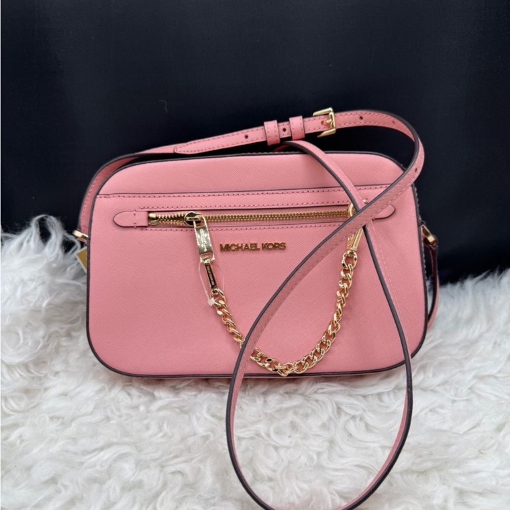 Michael Kors Pink Crossbody Bag with Gold Chain